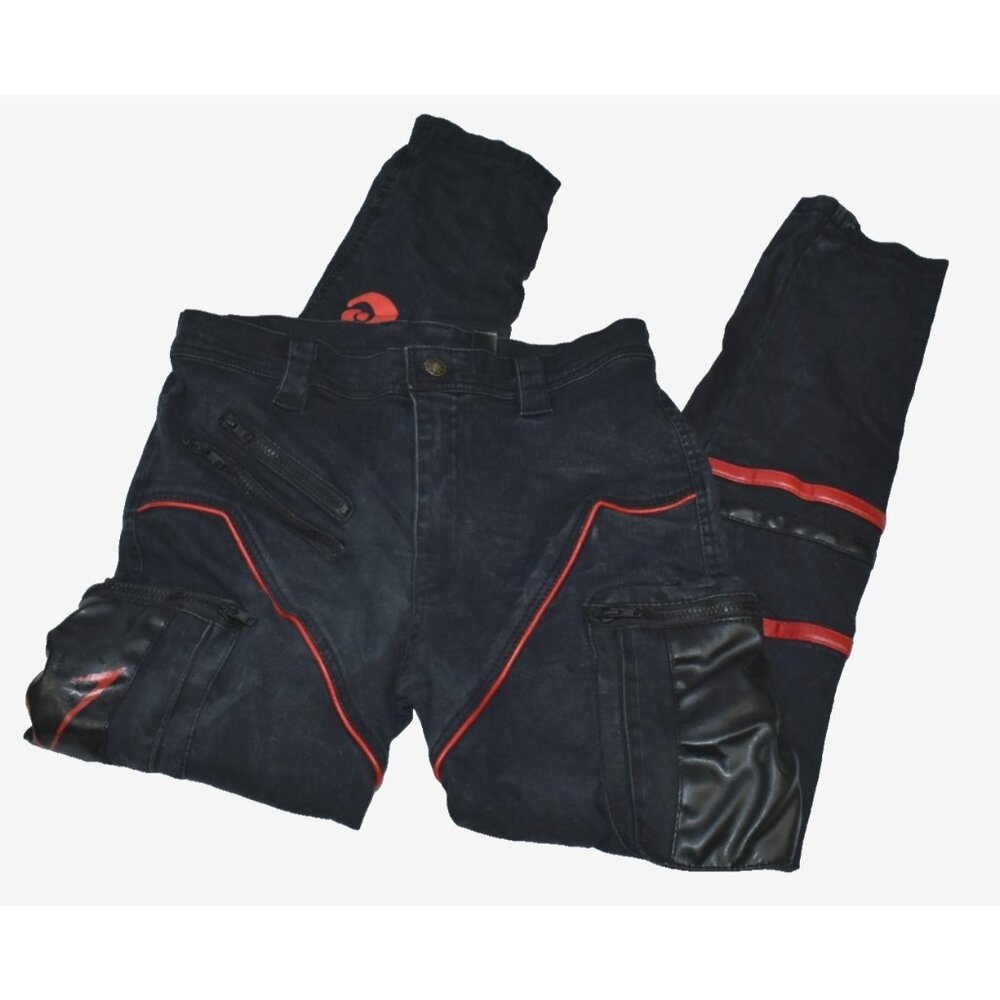Verillas‎ Women Pants Size 36 Havok Jeans Zipper Cargo Denim Mottled Renaissance